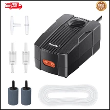 Pawfly Aquarium Air Pump Oxygen Pump for 10-200 Gallon Fish Tanks Buckets Dual O