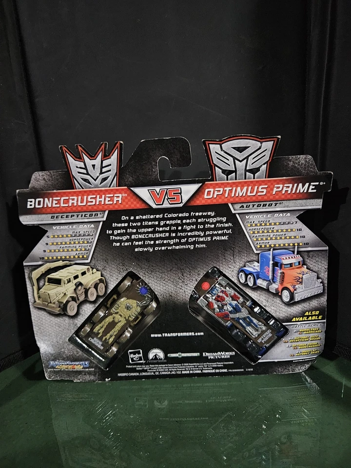 Hasbro Transformers RPMS Optimus Prime Vs BoneCrusher Toy Car Set 2008 - Image 2 of 3