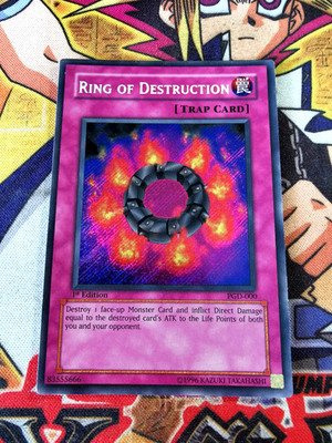 Ring of Destruction pgd-000 1st Edition (LP/MP) Secret Rare Yu-Gi-Oh! (2)