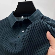 Men Premium Ice Silk Breathable Polo Shirt Summer Beach Casual Business Tee Gift
