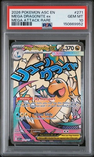 2026 POKEMON ASC EN-ASCENDED HEROES MEGA ATTACK RARE MEGA DRAGONITE EX PSA 10
