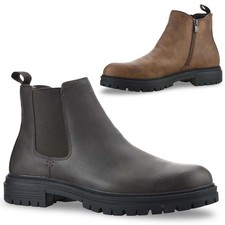Mens Wide Fit Zip Up Chelsea Ankle Boots Walking Casual Dealer Work Shoes Size