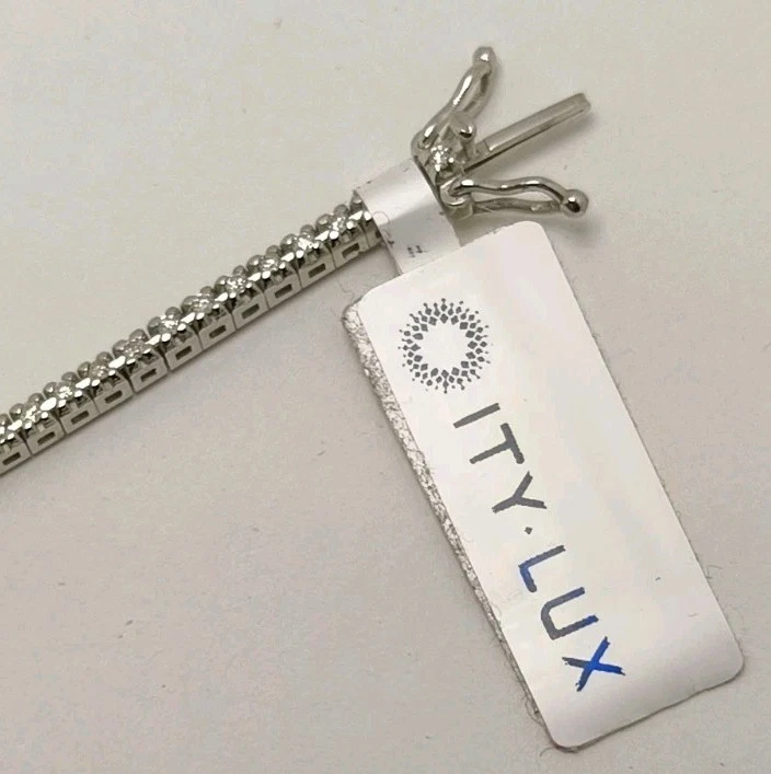 Pulsera oro 18k 750 mls. Oro Blanco. Riviera. 93 Diamantes. 0,75 Q.  - Imagen 4 de 4