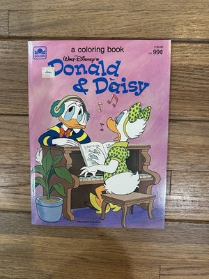 Vintage Walt Disney's Donald Daisy Duck Coloring Book Golden 1984 Activity New