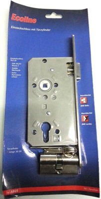 Abus TKZ 20E Einsteckschloss mit Türzylinder Ecoline Citadel 30/30 + 3 Schlüssel