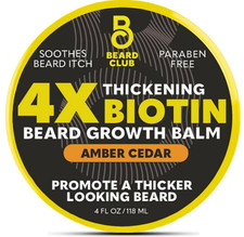 Club Biotin Beard Balm for Men - Beard Growth Shea Butter with Castor  Coconut
