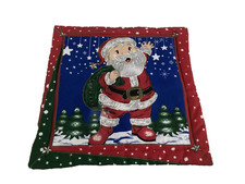 Vintage Santa Pillow Case for Throw Pillow 18" x 18" Puff Paint 3D Whimsical