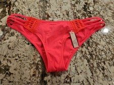 Victoria's Secret Swim The Strappy Cheeky Swim Bottoms Extra Small Pink