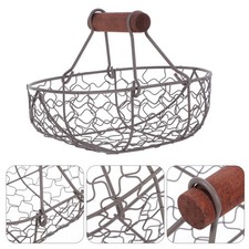 Metal Wire Egg Basket Fruit Bread Chicken Farmhouse Organizer Storage Basket 10.99 per metre