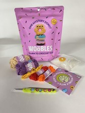 NEW The Woobles FILLED Mystery Donut crochet kit yarn hook vanilla purple red