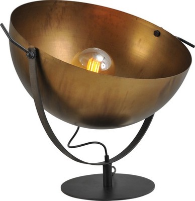 Tischleuchte in Messing Antik groß Ø50cm H:80cm verstellbare Schreibtischlampe