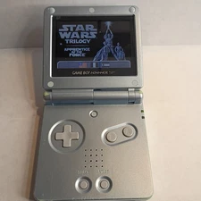 Nintendo Game Boy Advance SP Pearl Blue + Charger AGS-101 +travel case+game