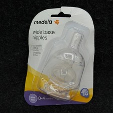 Medela Slow Flow Bottle Nipples with Wide Base, 3 Pack Age 0-4 Months No BPA
