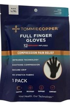 Tommie Copper Infrared Compression Gloves Full Finger Pain Relief L/XL