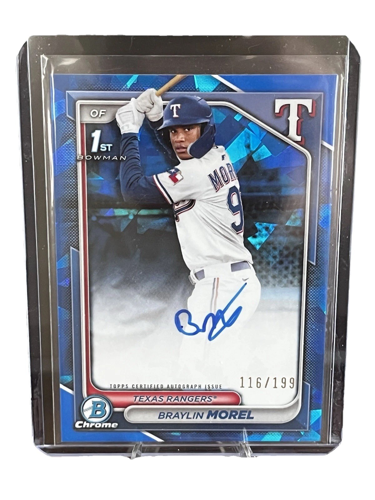 2024 Bowman Chrome Sapphire Braylin Morel Prospect Auto /199 #CSPA-BM Rangers