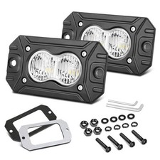 LED Pods, 2Pcs 3 Inch Flush Mount LED Driving Lights 40W Flood Off Road White