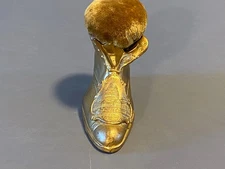 Antique Figural Boot Pincushion Souvenir Washington DC Capital Gilded Copper JB