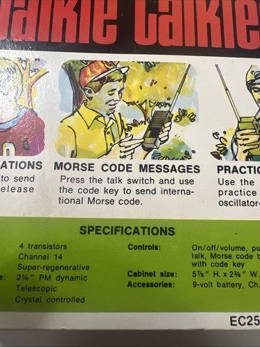 Vintage Midland Morse Code Walkie Talkies In Box Model 91-024 in Box - Zdjęcie 5 z 10