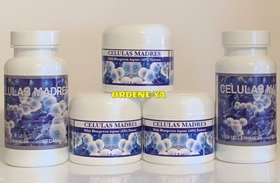 Celulas Madres AFA Extract Bundle 120 Caps Each + 3 Cream Stem Cell Support