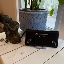 Balenciaga  Le City Long Wallet in Black Arena Storico Lambskin