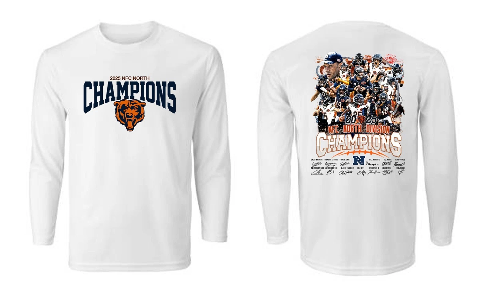 Chicago Bears 2025 NFC North Division Champions Long Sleeve