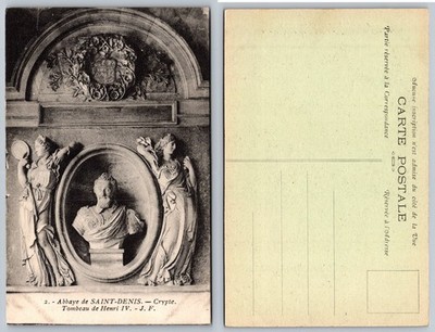 Saint-Denis Abbey Crypt Tomb of Henri IV Postcard France J. F.