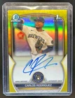 2023 Bowman Chrome Carlos Rodriguez Auto Yellow Refractor 1st Prospect #72/75