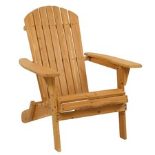 New Foldable Fir Wood Adirondack Chair Patio Furniture Conversation Lounge Seat