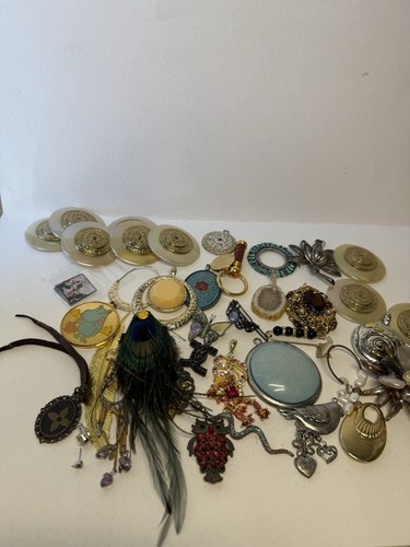 1+ POUND Lot Single Earrings Junk Jewelry Arts Crafts Vtg Beads Rhinestone - Picture 11 of 13