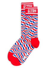 Happy Socks Men Elton John Striped Crew Socks Red/Blue Fits Shoe Size 8-8