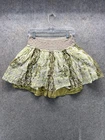 Free People Skirt Womens 2 Green Geometric Peasant Layered Ruffle Mini Boho