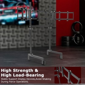 Zootopo Triple Monitor Mount Stand Fits 50mm Round Tube Racing Simulator Cockpit