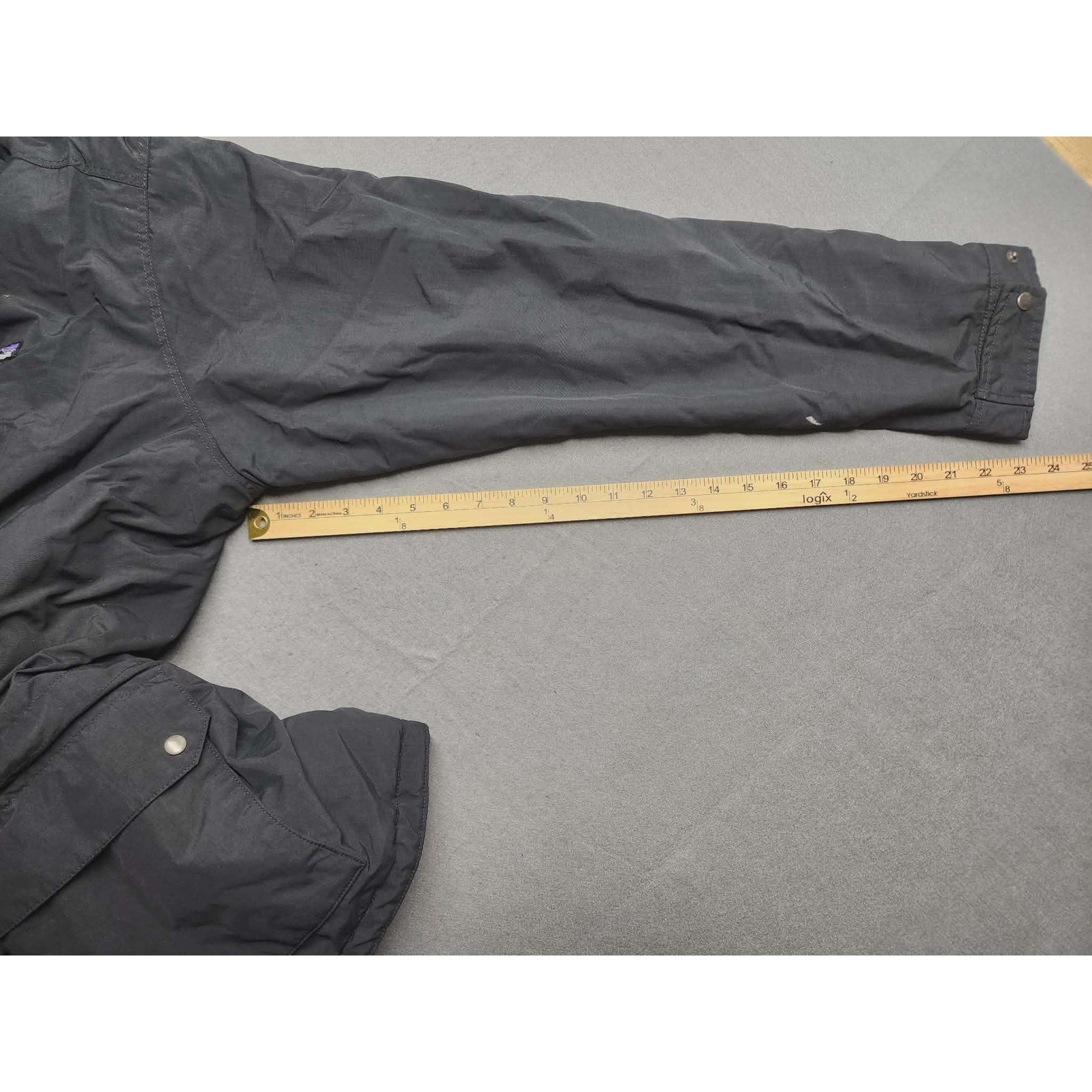 READ Patagonia Isthmus Parka Mens L Grey Fleece Lined Hooded Jacket Coat 27021 image 4