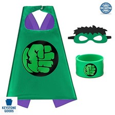 Kids Dress Up Cape and Mask Set with Wristband Costume for Boys Girls Halloween