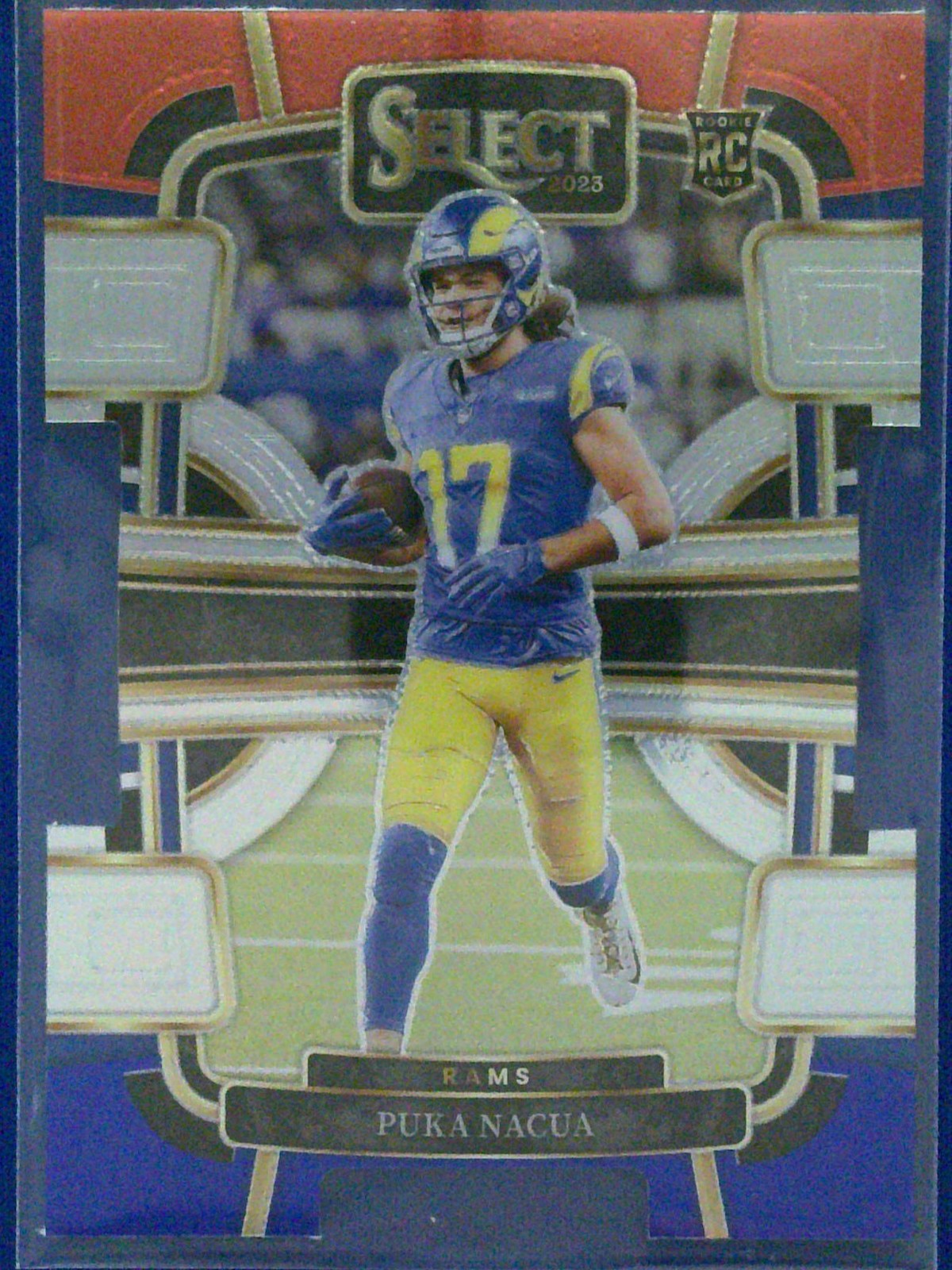 2023 Panini Select #56 Puka Nacua Red and Blue Prizms Die Cuts