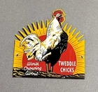 VINTAGE TWIDDLE CHICKEN ROOSTER FARM PORCELAIN SIGN CAR GAS TRUCK OIL MOTORCYCLE