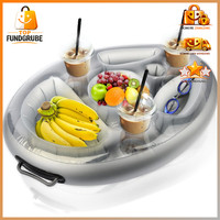 Aufblasbarer GeträNkehalter 2In1 Schwimmbar Snackhalter 8 LöCher Pool Sommer