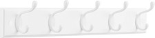 Wall-Mounted Coat Rack, Hook Rack, 5 Dual Metal Hooks, for Coats, Bags