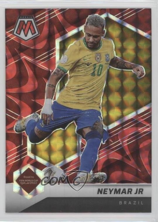 2021 Panini Mosaic FIFA Road to World Cup Reactive Red Prizm Neymar Jr #158 0ms6