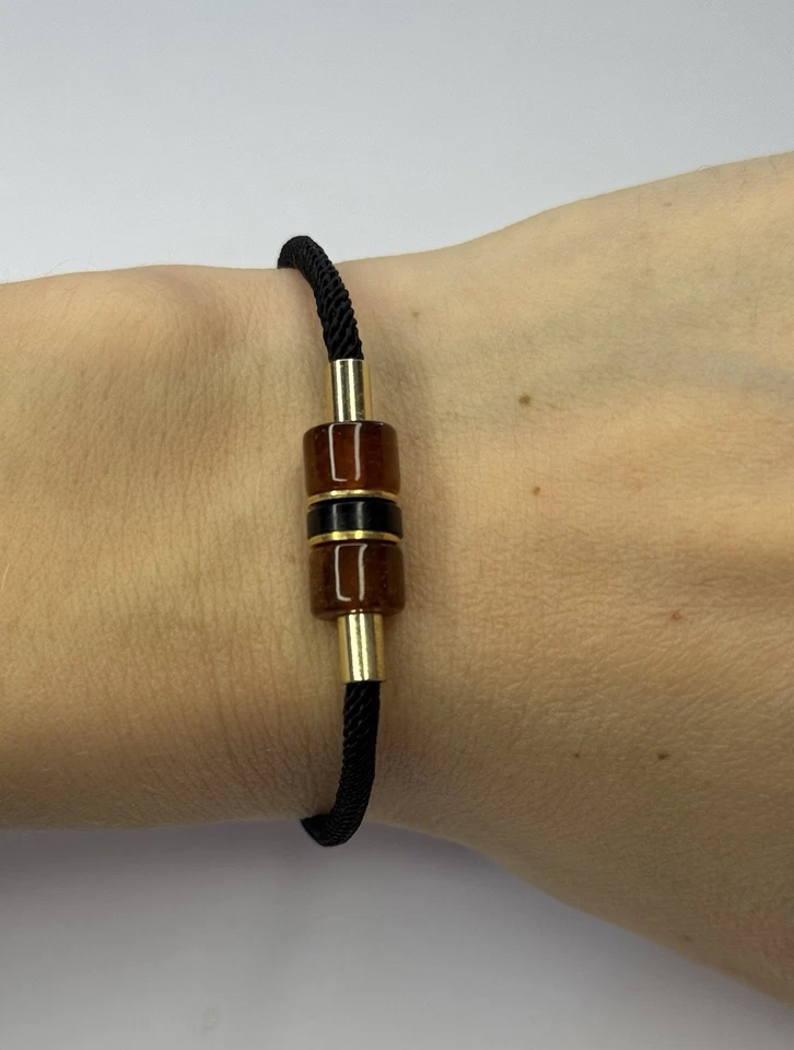 Natural Amber Stone Bracelet.Yellow Amber Beaded Bracelet ADJUSTABLE Length. - Image 1 of 4