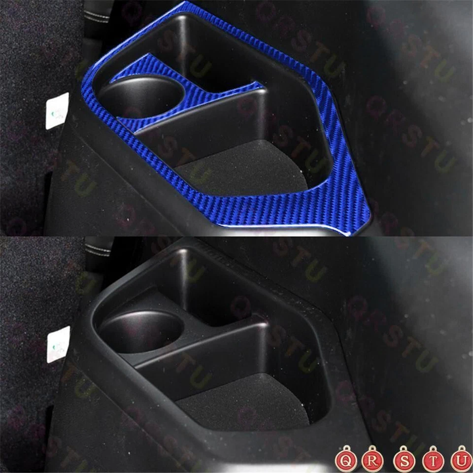 Panel de ajuste de marco portavasos interior de fibra de carbono azul para Ford Explorer 2011-14 Foto 3 de 4