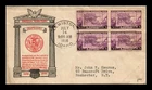 Dr Jim Stamps Fdc Oregon Territory Centennial Block Scott 783 J.A. Roy Cachet