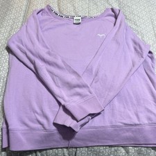 Victoria's Secret PINK Pullover Sweatshirt Lavender Logo Women's Size M