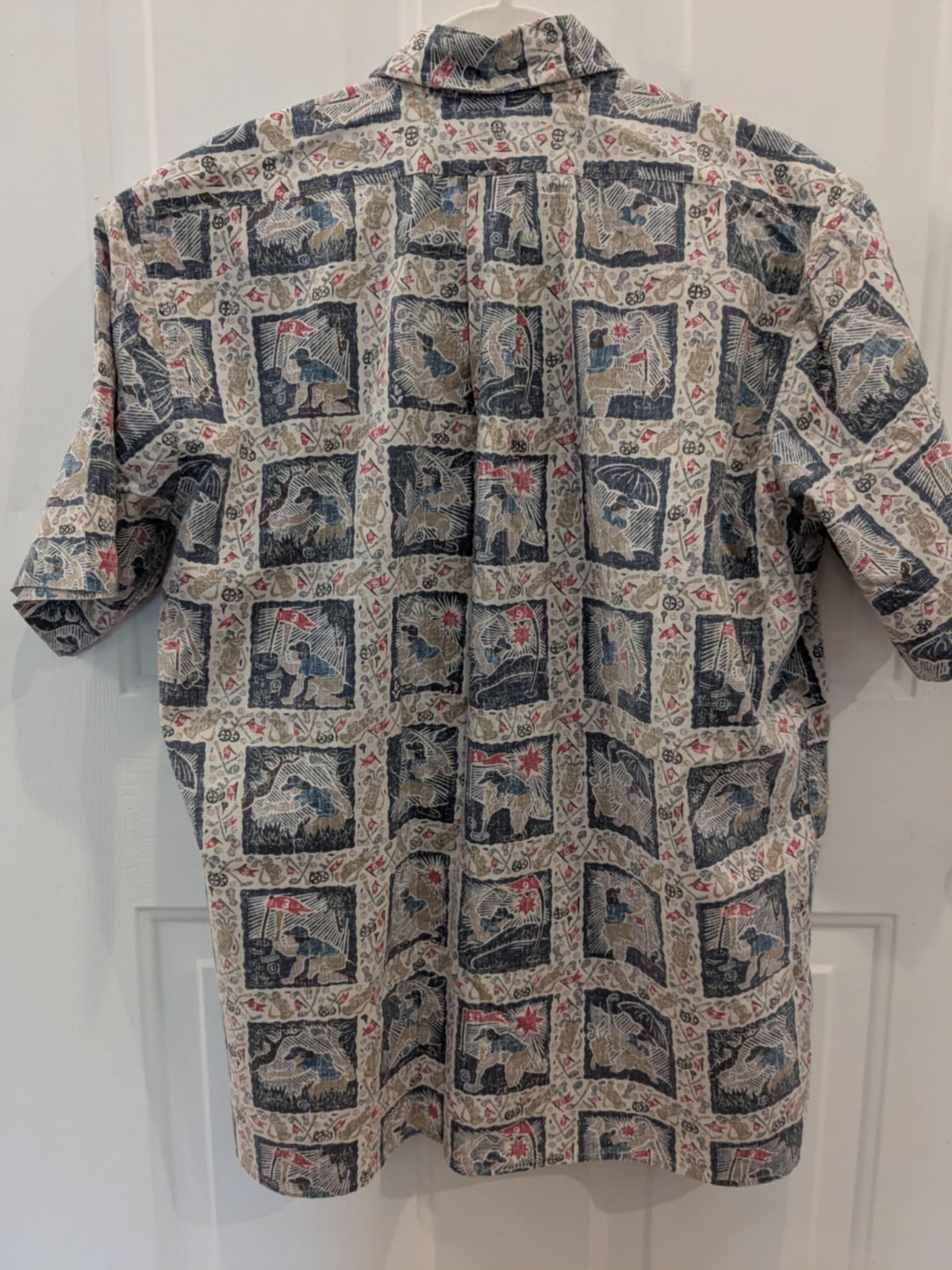 Reyn Spooner by Dietrich Varez "Golf Theme" Vintage Hawaiian Shirt Sz L #23