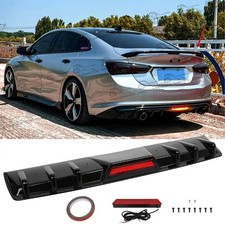 Glossing Black Rear Bumper Diffuser Lip Wled Brake Lights For Chevy Malibu