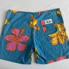 Vintage Jams World Shorts Large Floral Surf Line USA 80s Hawaiian Rare 