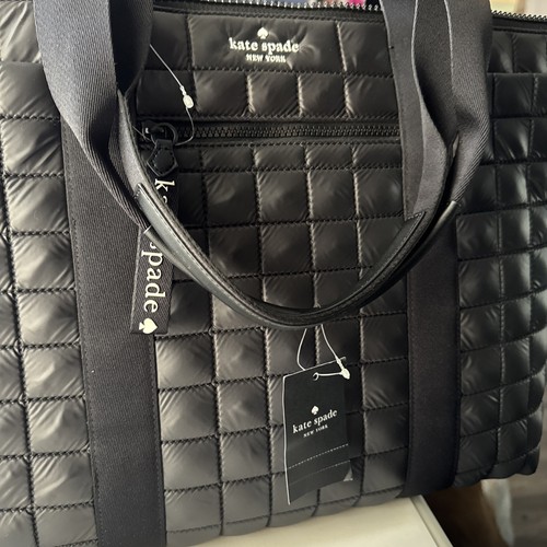 NWT KATE SPADE CAMDEN XL OVERSIZED QUILTED POLY TOTE BAG BLACK org $429