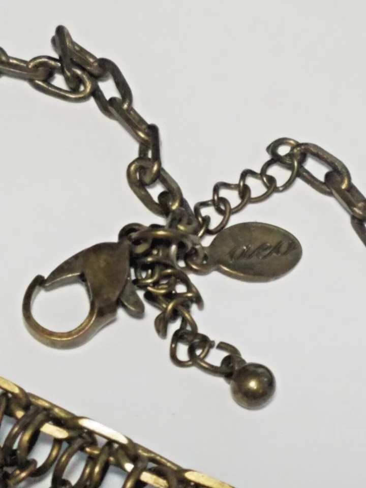 Vintage Signed Aeo American Eagle Outfitter Dangle Chain Seed Beads Necklace Foto 4 de 4