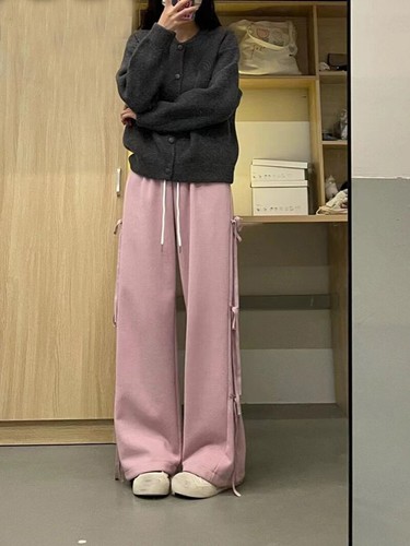 Preppy Style Mori Mädchen Freizeit Student weites Bein gerade Hose lose Hose - Bild 6 von 21