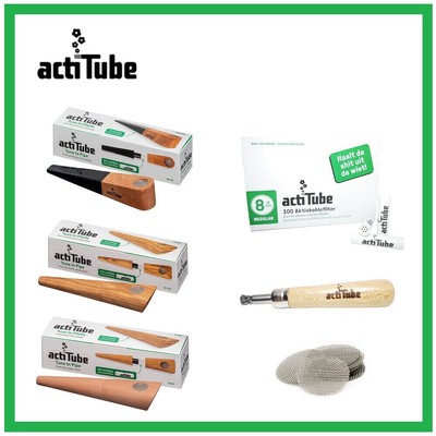 actiTube BRIAR ROOT/OLIVE/PEAR Holzpfeifen + Filter + Brusch + Siebe